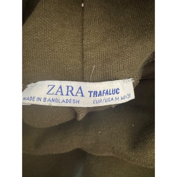 2/$30 Zara Trafaluc Medium Olive Green Flowy Long Sleeve Dress - Picture 5 of 13